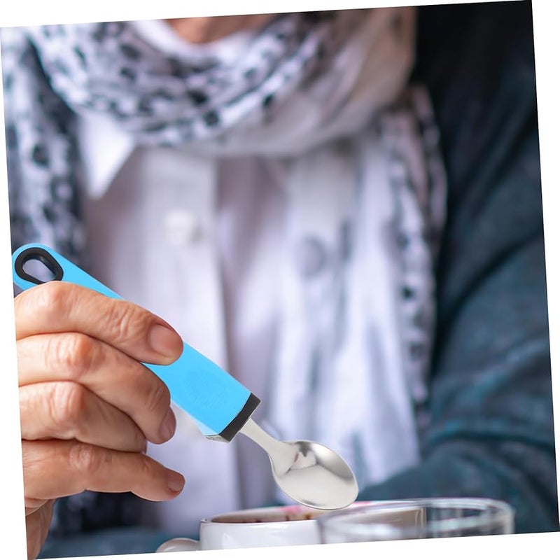 مجموعة أدوات مطبخ من الفولاذ المقاوم للصدأ قابلة للتكيف مع قبضة مطاطية لكبار السن للسفر وإعادة التأهيل - Image 4